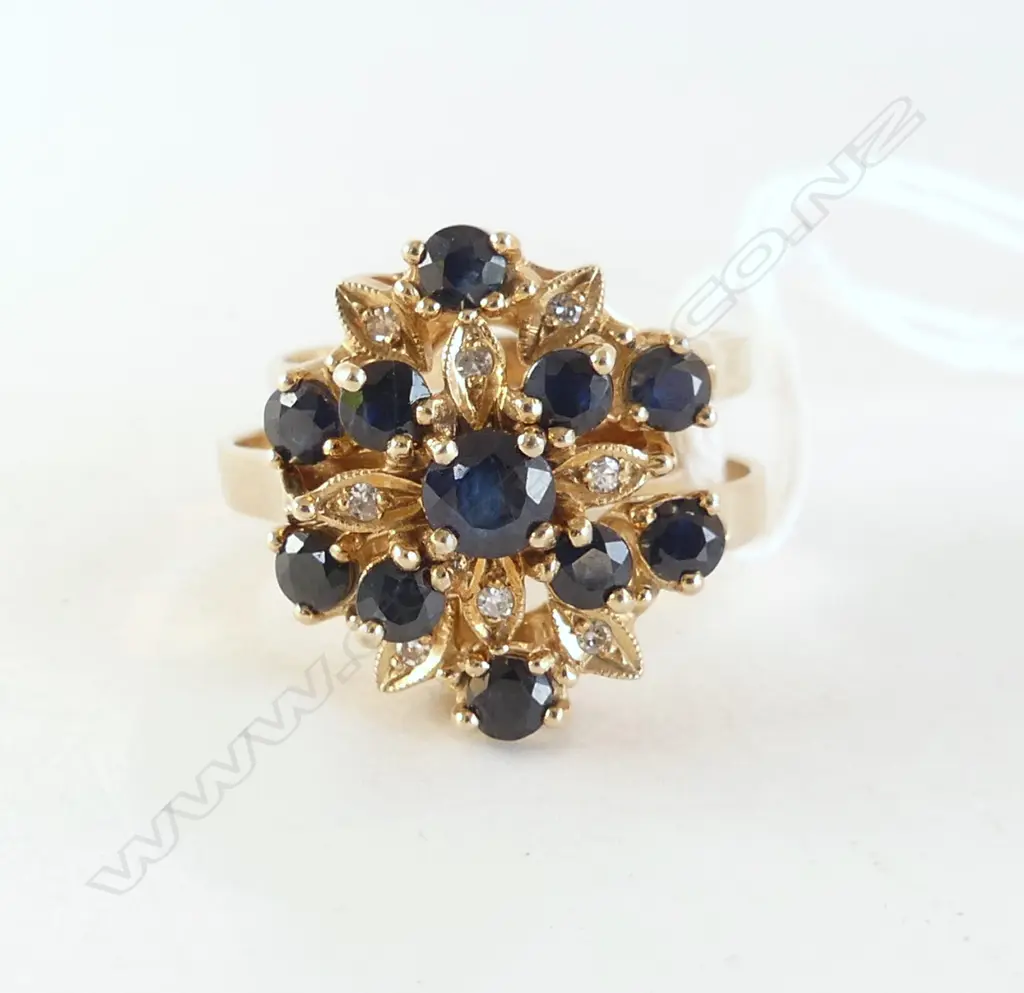 9ct SAPPHIRE & DIAMOND 3 RING SET  7.3gm SIZE O Image 1++