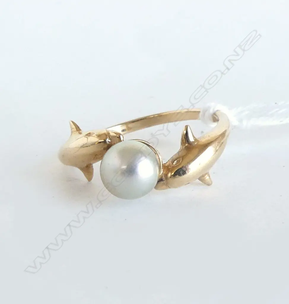 14CT GREY PEARL RING  3.2gms SIZE P Image 1++