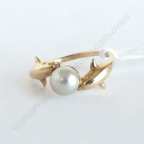 14CT GREY PEARL RING  3.2gms SIZE P