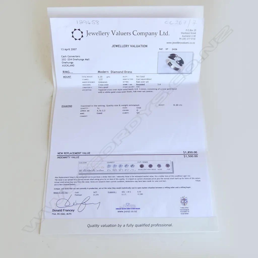 9CTROSE/WHITE GOLD HAND MADE 0.20CT OVAL DIAMOND RING  6.2gms SIZE L Image 1++