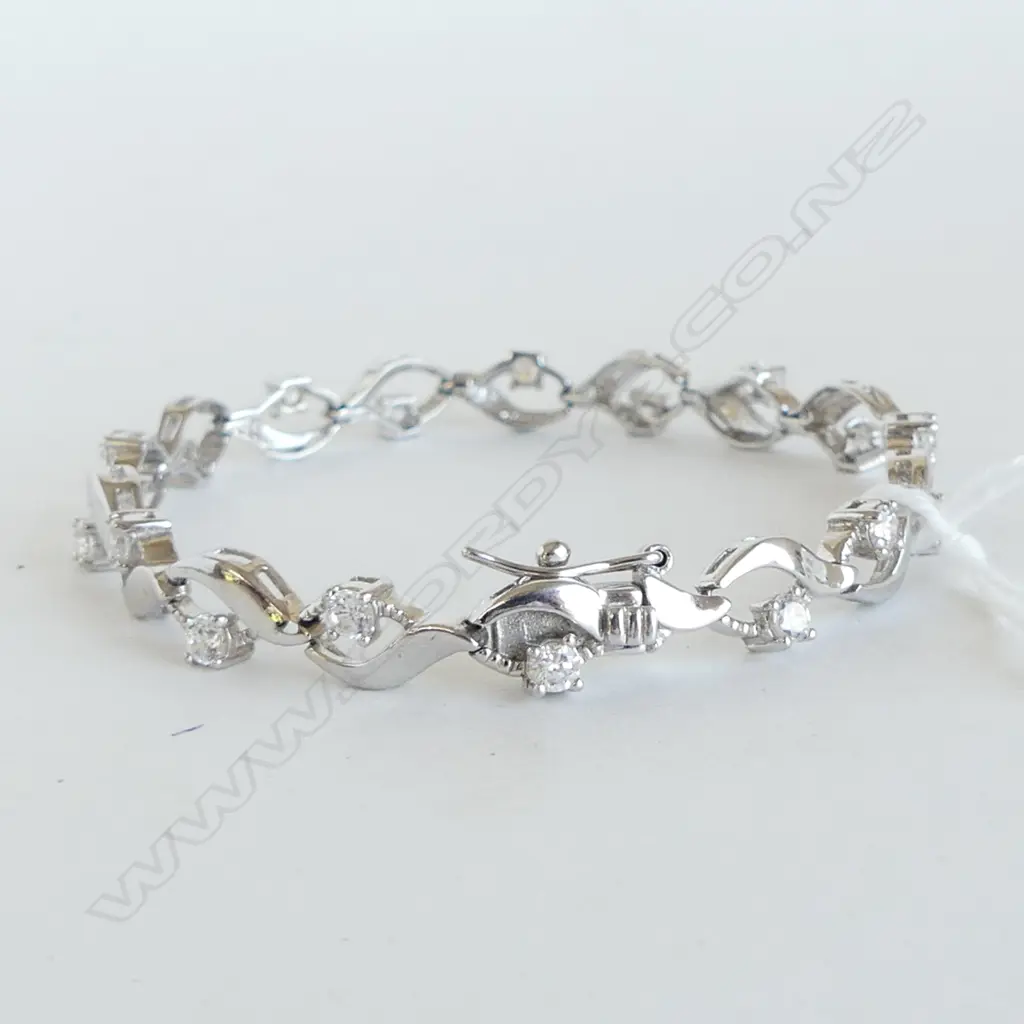 SILVER BRACELET set with CZ stones Image 1++