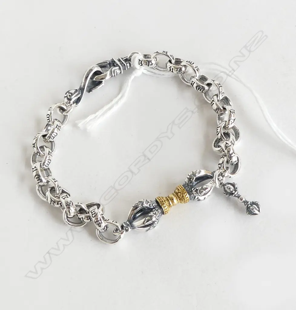 MODERN SILVER BELCHER LINK BRACELET 17.2gms Eagle's claw scepter large link Image 1++