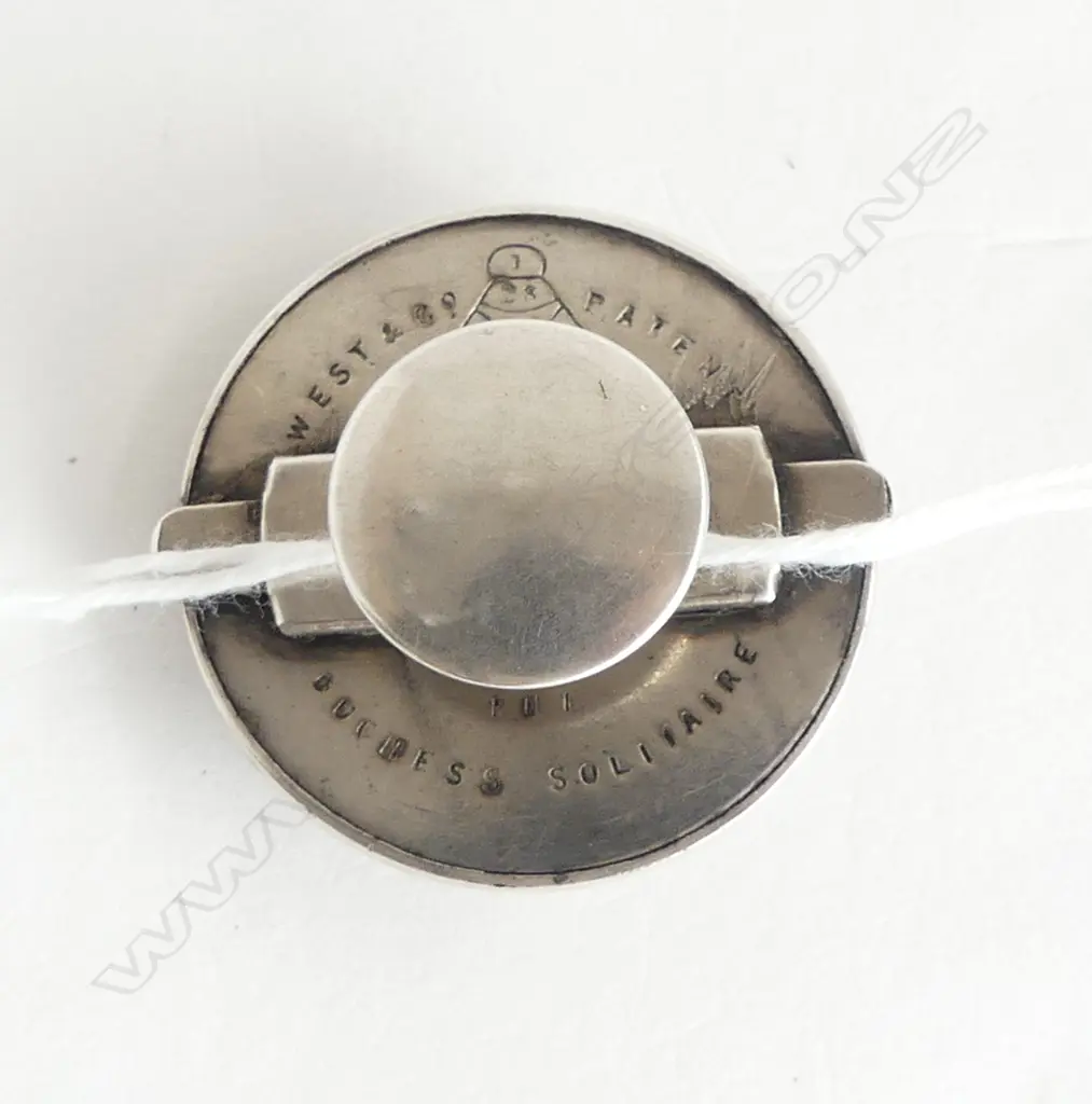 VICTORIAN SILVER OVER COPPER BACHELOR'S BUTTON OF 'DUCHESS SOLITAIRE' (GEORGINA CAVENDISH), WEST & Co. Image 1++