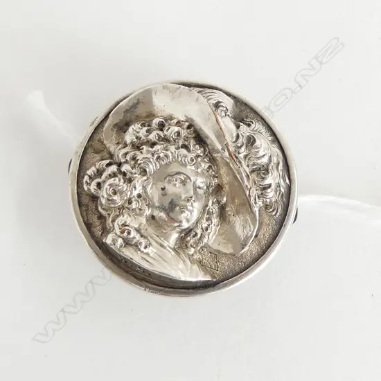 VICTORIAN SILVER OVER COPPER BACHELOR'S BUTTON OF 'DUCHESS SOLITAIRE' (GEORGINA CAVENDISH), WEST & Co.