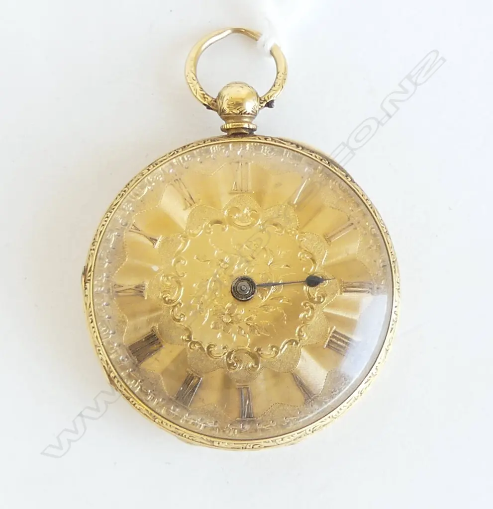 18CT POCKET WATCH Dia.40mm 49.8gms fusee movement by J W Thompson of LONDON Image 1++