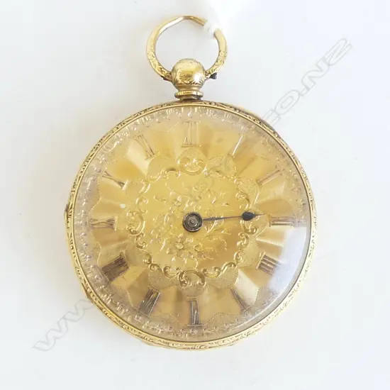 18CT POCKET WATCH Dia.40mm 49.8gms fusee movement by J W Thompson of LONDON