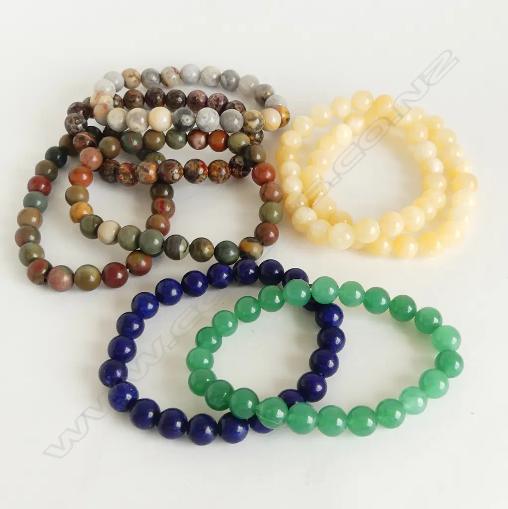 8 STONE BEAD BRACELETS Image 1++
