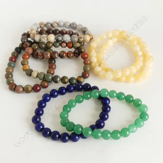 8 STONE BEAD BRACELETS