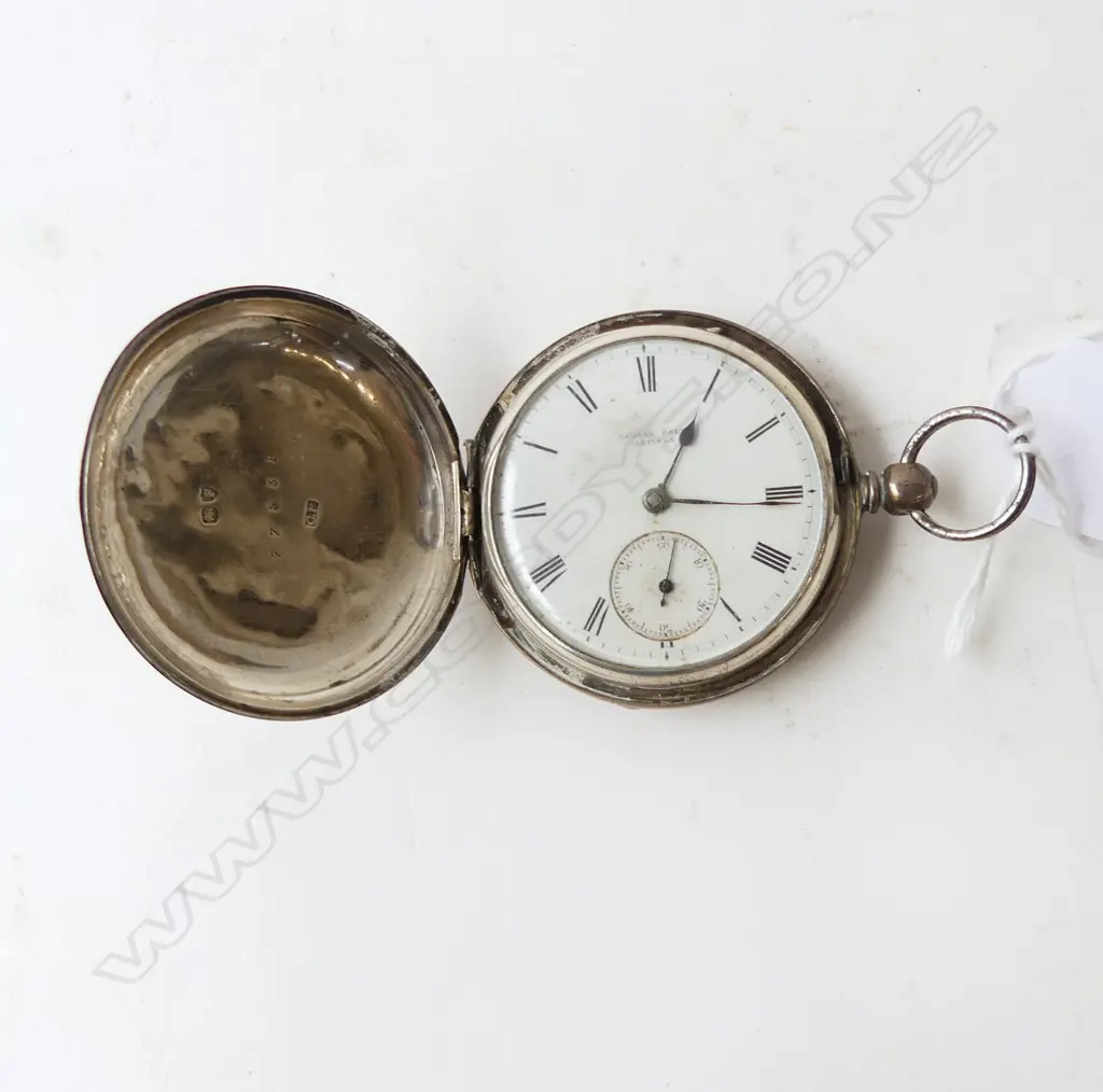 STG SILVER POCKET WATCH 102gms Fault to lid Image 1++