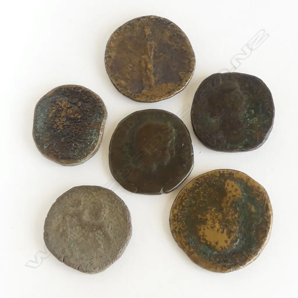 6 ROMAN COINS: Sestertii of SEPTIMIUS SEVERUS + TRAJAN + LUCILLA + ANTONINUS PIUS + COMMODUS + JULIA MAMAEA Image 1++