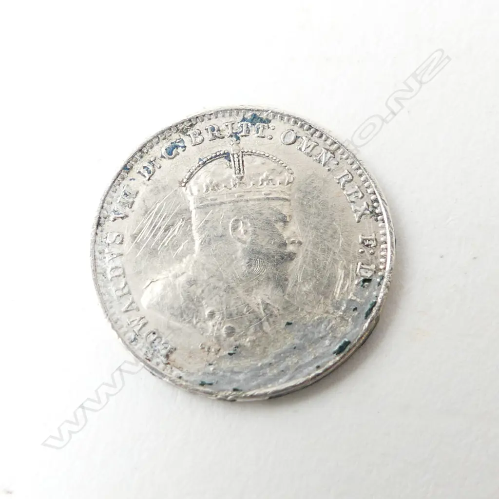 AUSTRALIAN 1910 SILVER 3d COIN Image 1++