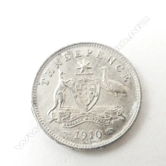 AUSTRALIAN 1910 SILVER 3d COIN