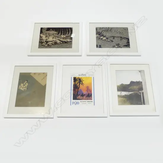 5 ARTWORKS; 3 ORIENTAL FABRIC 190x245mm 