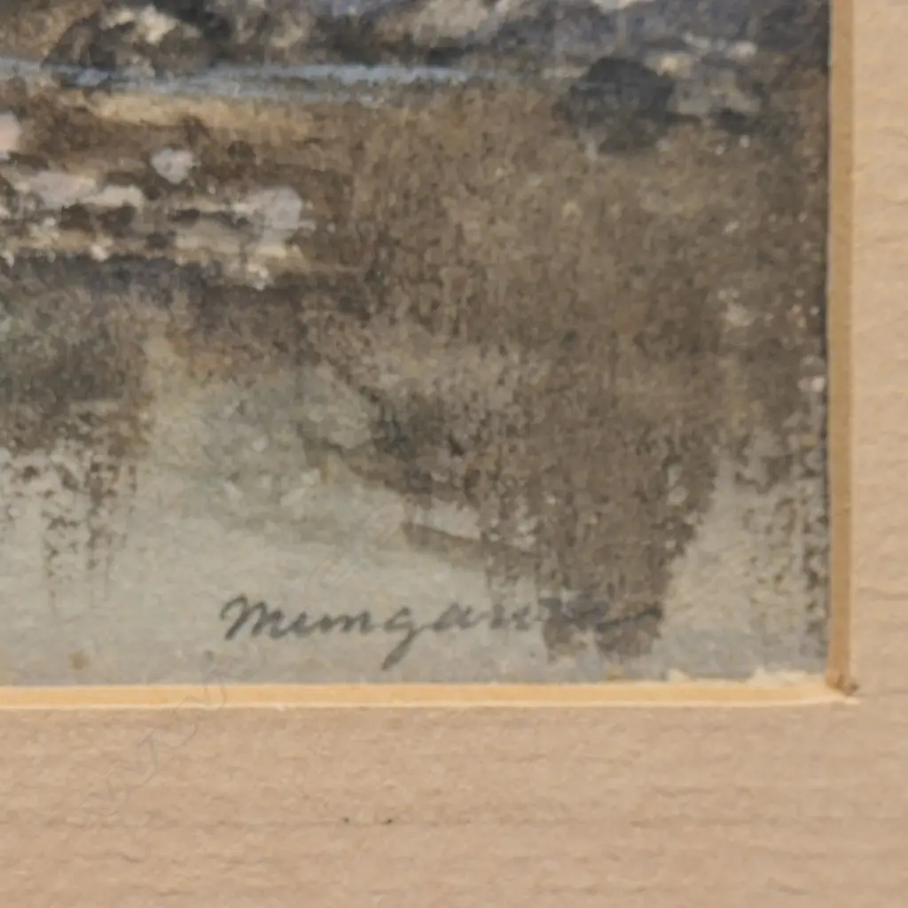 WG BAKER 'MANGAWHAI', SMALL WATERCOLOUR, ENTITLED, 115 x 170mm, FRAMED (GLASS ABSENT) Image 1++