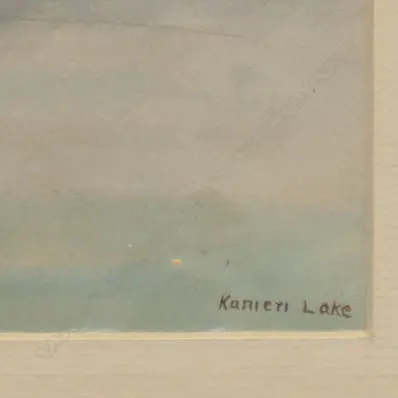 WG BAKER 'KAMIERI LAKE', DOUBLE-SIDED W/COLOUR, ENTITLED, both 170 x 260mm, FRAMED Image 1++