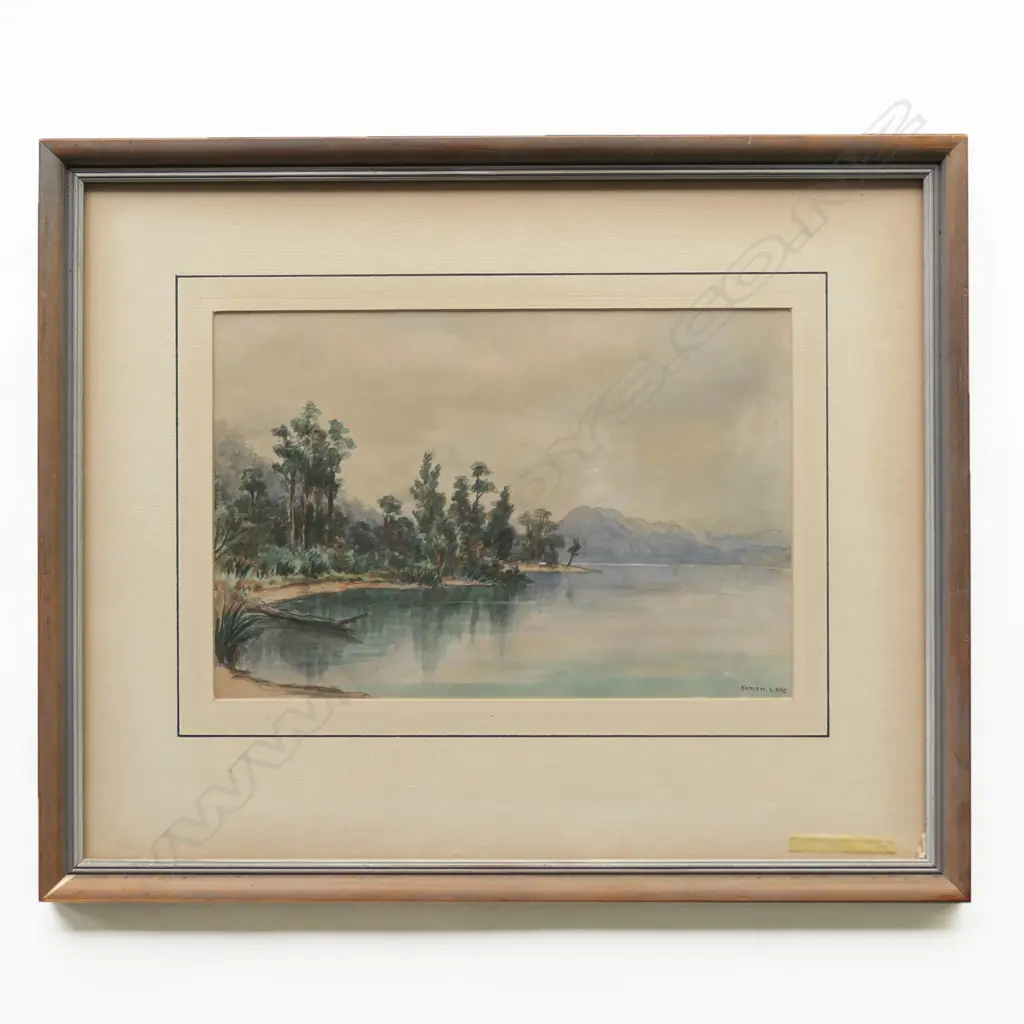 WG BAKER 'KAMIERI LAKE', DOUBLE-SIDED W/COLOUR, ENTITLED, both 170 x 260mm, FRAMED Image 1++