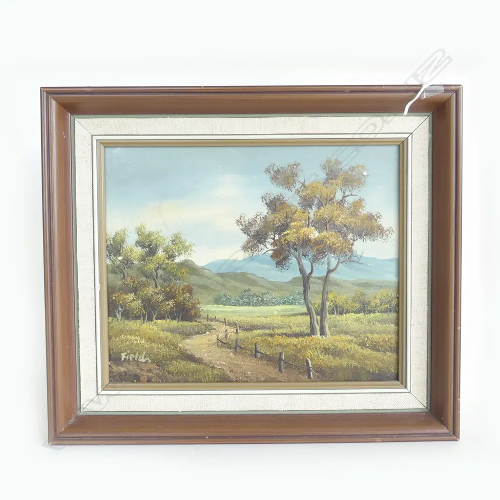 SMALL OIL RURAL SCENE SIGNED FIELDS H280 L330MM Image 1++