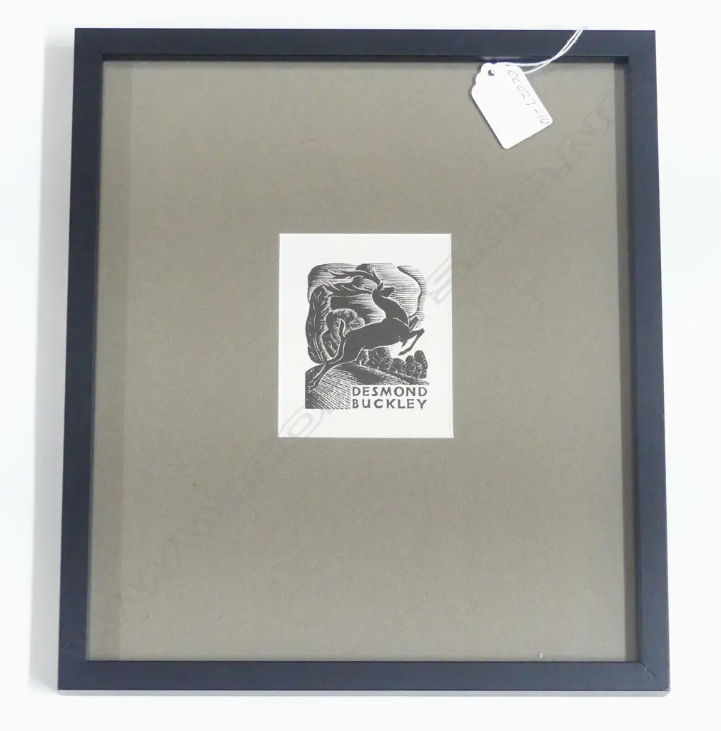 DESMOND BUCKLEY 'THE STAG', WOOD ENGRAVING, 1945, 62 x 52mm (image size) 82 X 66mm (paper size) Image 1++