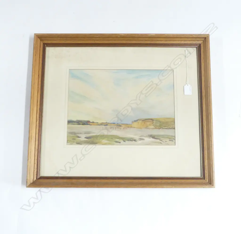 NUGENT WELCH, COASTAL RIVER SCENE, W/C, SIGNED, 250 x 340mm Image 1++