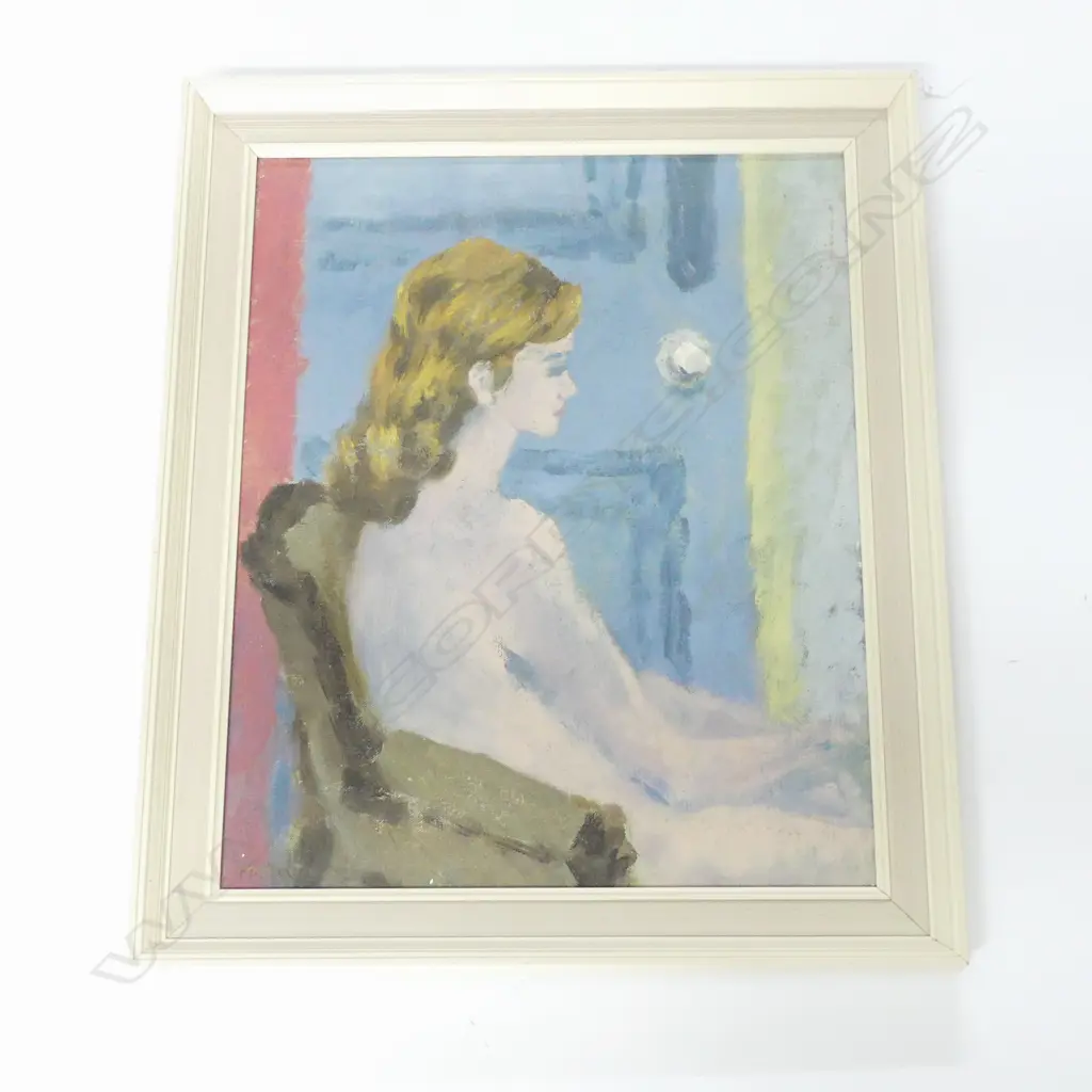 MARGE MARTIN, NUDE ON CHAIR, OIL ON CANVAS, SIGNED, 600 x 500mm Image 1++