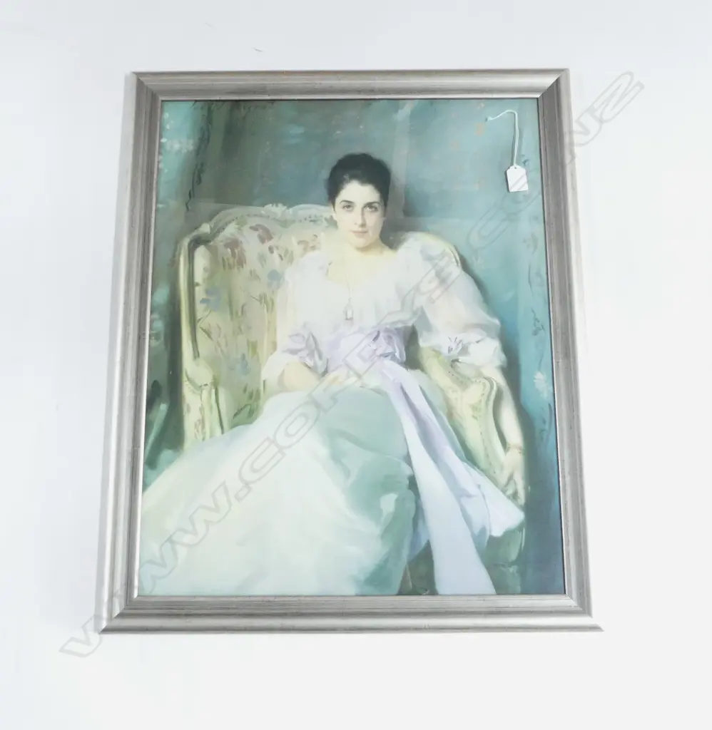 FRAMED REPRODUCTION of JOHN SINGER SARGENT'S 'LADY AGNEW of LOCKNAW', 650 x 500mm Image 1++