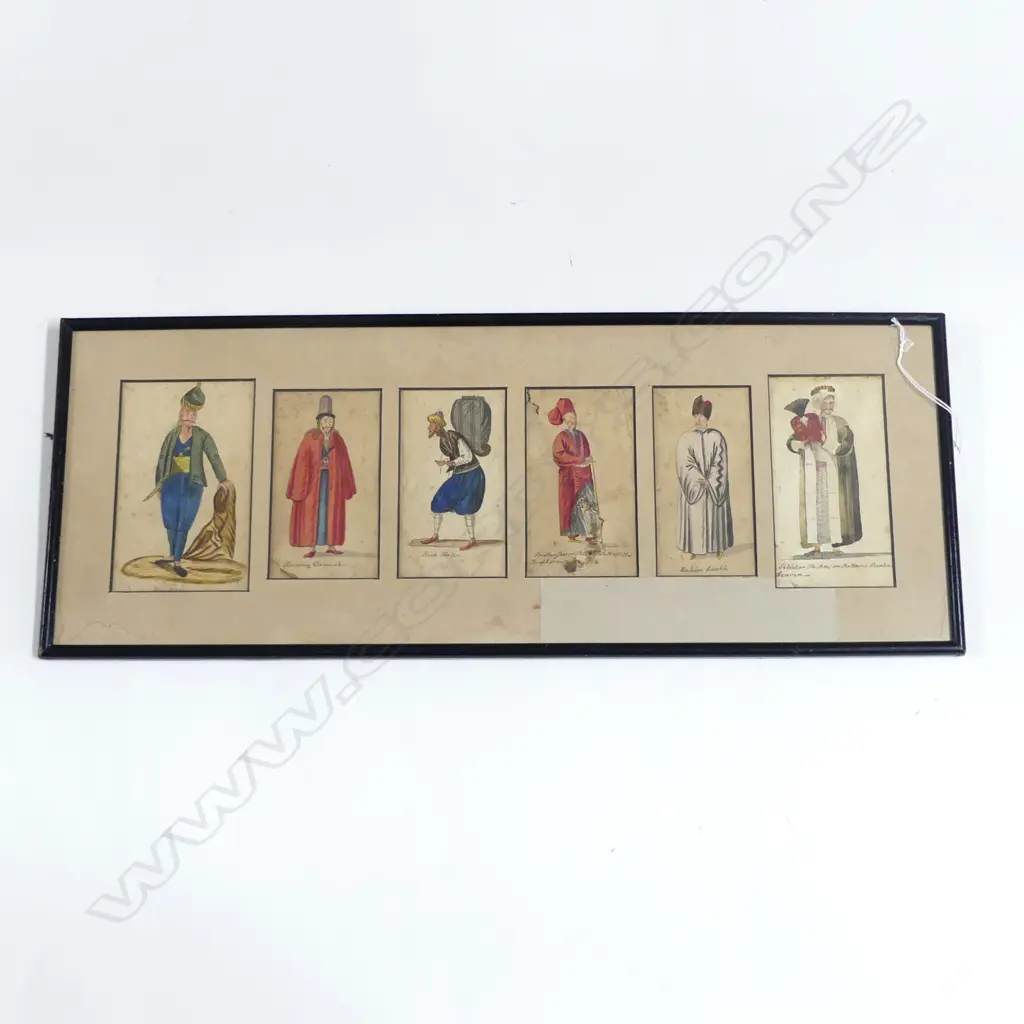FRAMED W/C  6 ORIENTAL GENTLEMAN H250 L630MM Image 1++