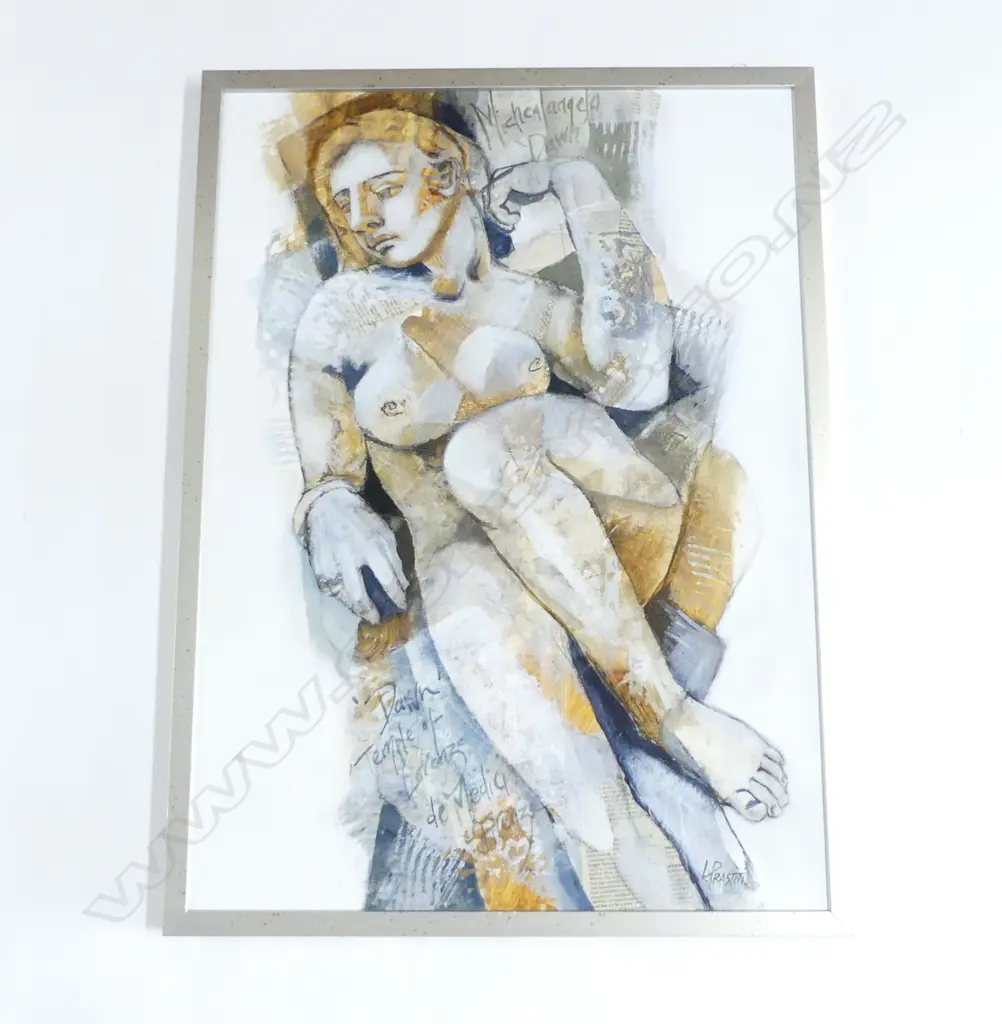 LOUISE PASTERITTI, 'MICHELANGELO DAWN', MIXED MEDIA ON CANVAS, SIGNED, 700 x510mm Image 1++