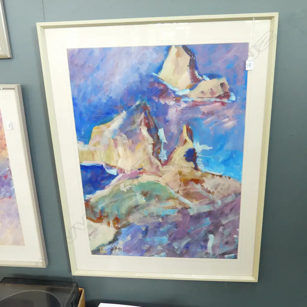 SIMON PAYTON, UNTITLED (LANDSCAPE), ACRYLIC ON PAPER, SIGNED & DATED '87 785x575mm Image 1++