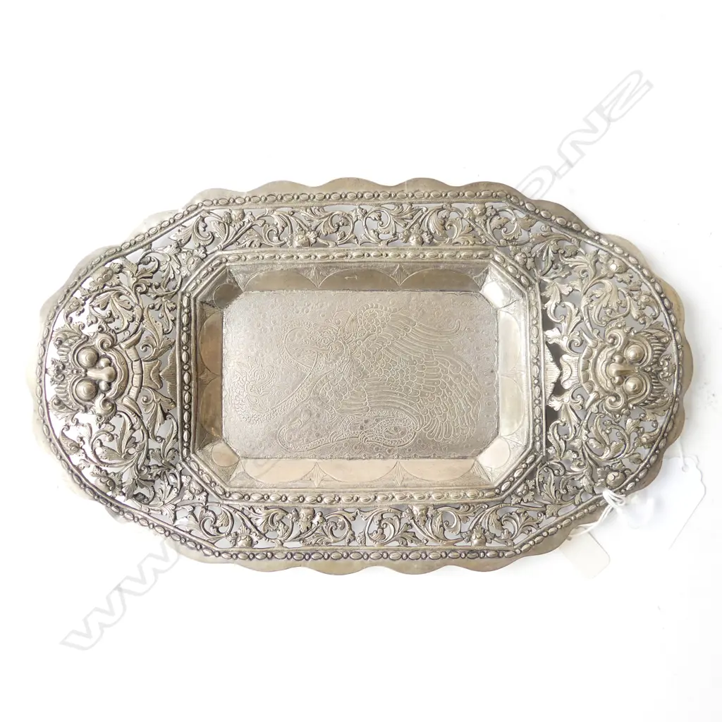 INDONESIAN SILVER DISH, 155x255mm, 155gms Image 1++