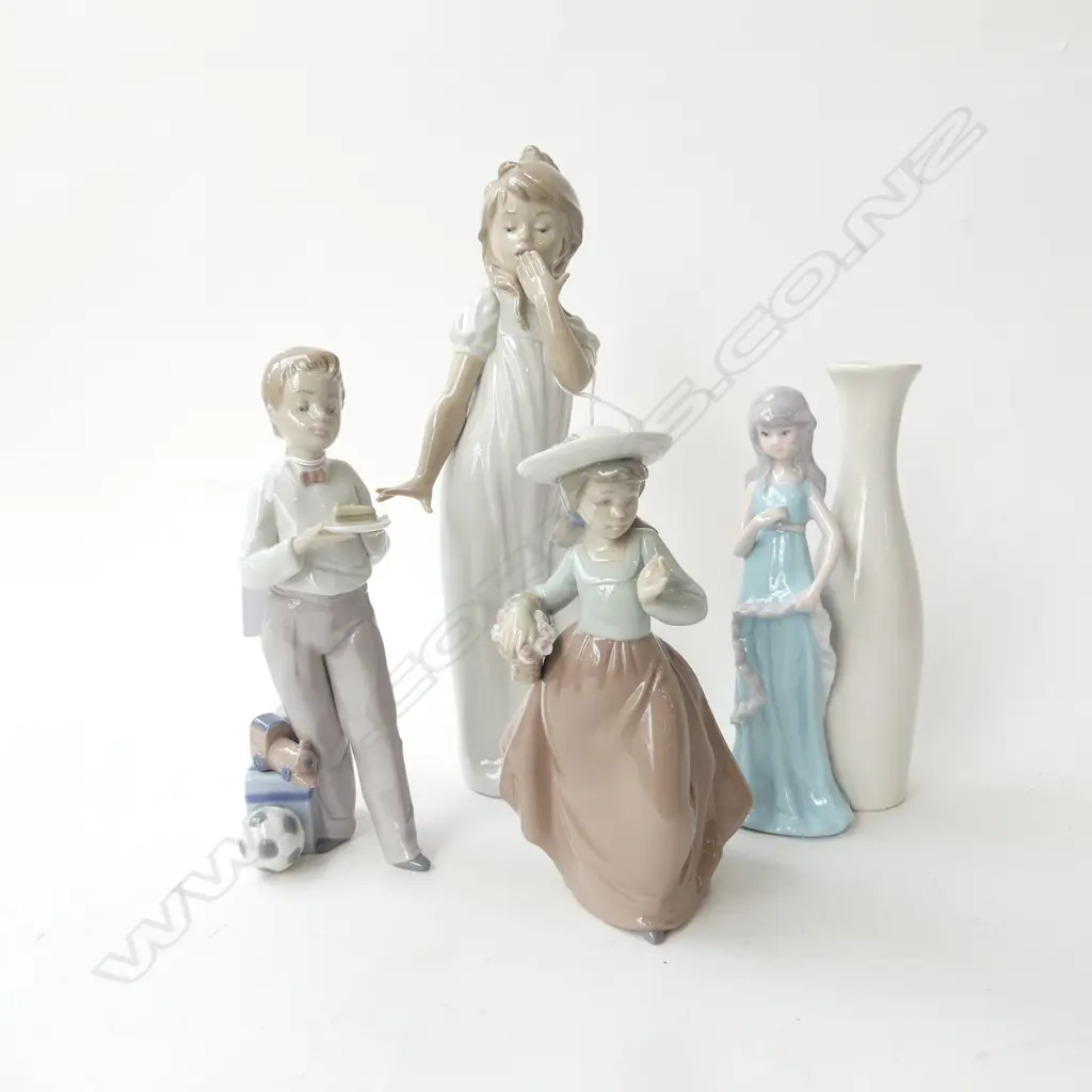 LLADRO BOY WITH CAKE. 2 NAO FIGURES & ONE OTHER Image 1++