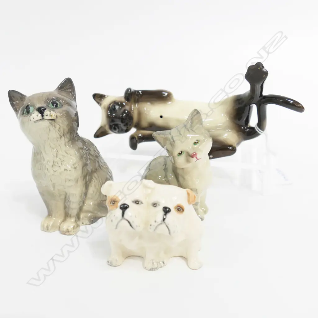 2 ROYAL DOULTON CATS H.100mm + BESWICK CAT & DOGS Image 1++