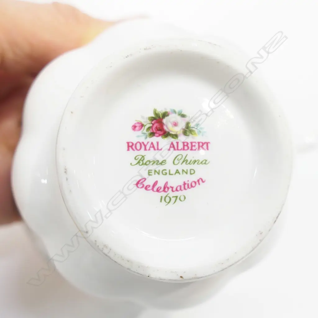 ROYAL ALBERT 'CELEBRATION' TEA SET; 6 TRIOS, TEAPOT, MILK & SUGAR Image 1++
