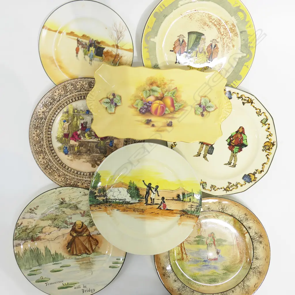 6 PLATES + AYNSLEY ORCHARD GOLD DISH L.315mm Image 1++