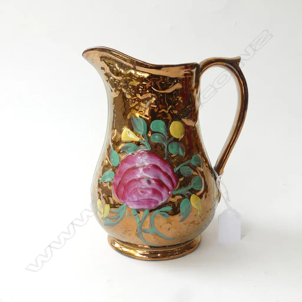 OLD ENGLISH LATE 19THC LUSTRE JUG, H.180mm Image 1++