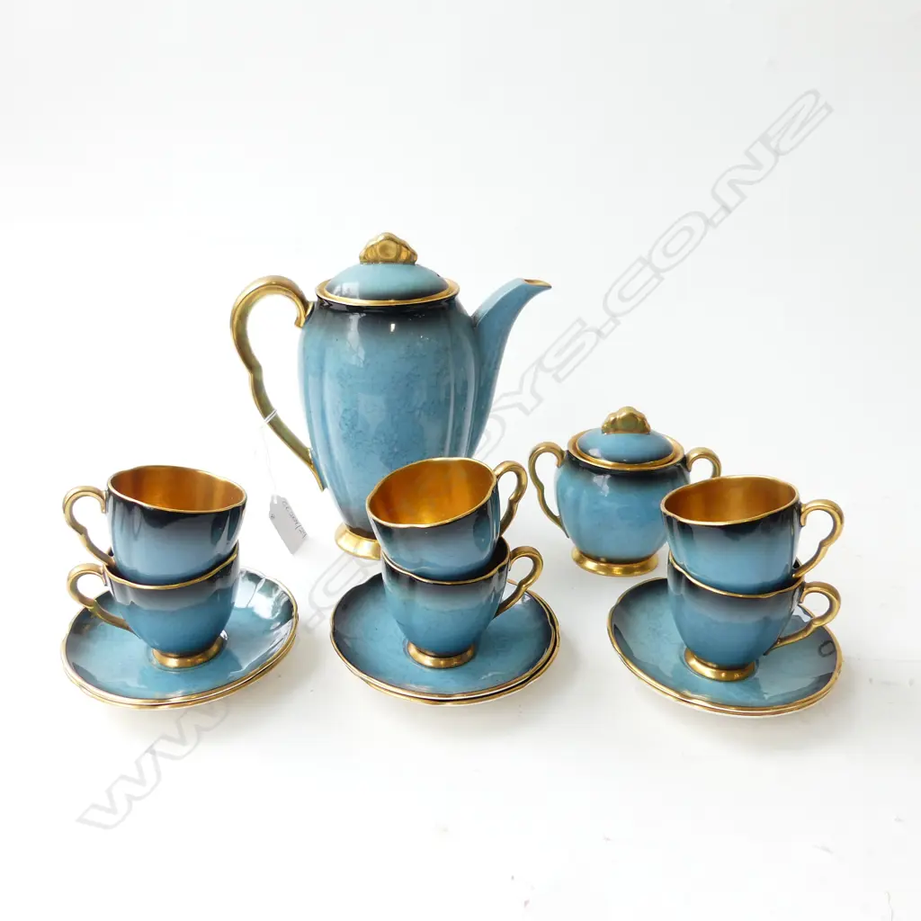 8 PCE CARLTON WARE 'BLEU ROYALE' COFFEE SET Image 1++