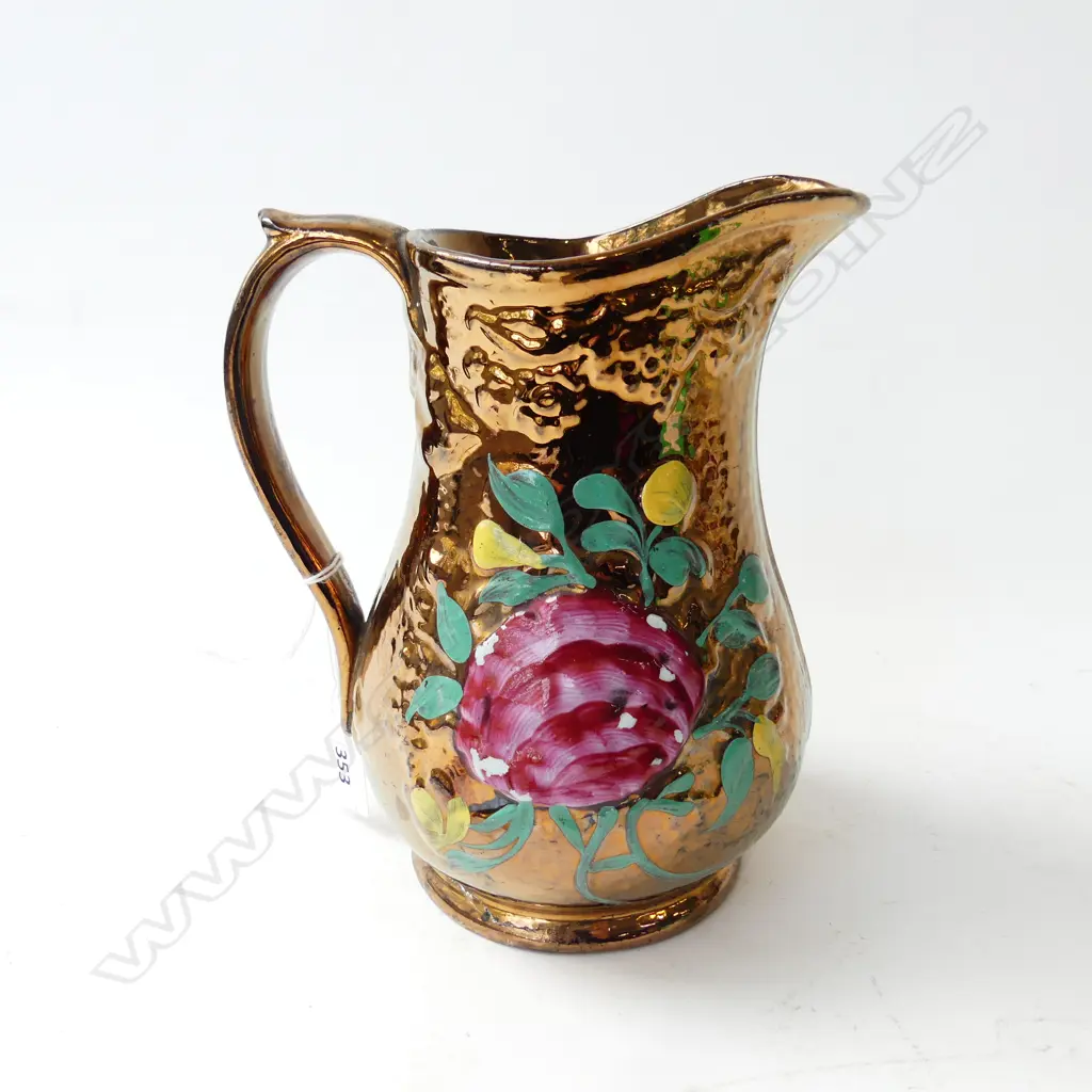 OLD ENGLISH LATE 19THC LUSTRE JUG, H.180mm Image 1++