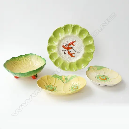 4 PCES CARLTON WARE + JAPANESE LEAF BOWL 255mm dia