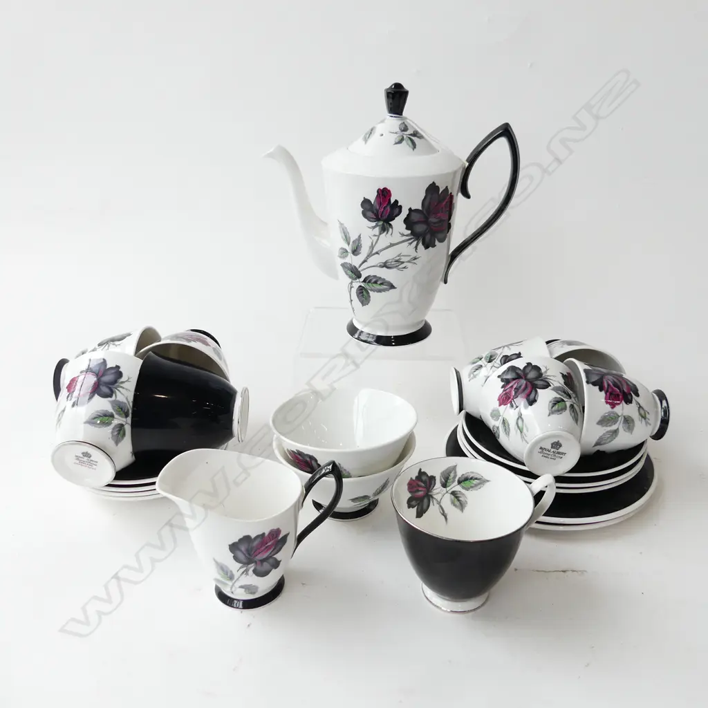 ROYAL ALBERT 'MASQUERADE' TEA SET; TEA POT w. HAIRLINE Image 1++