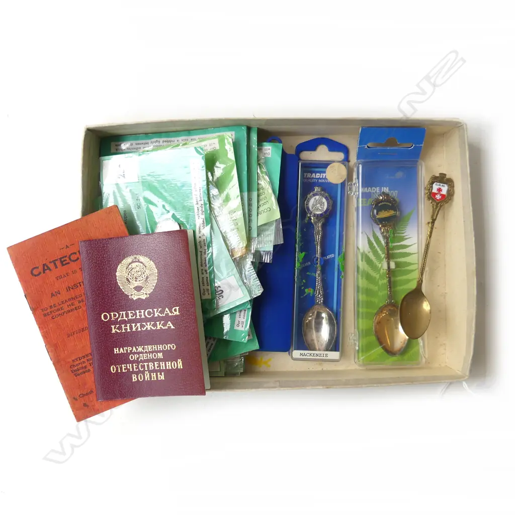 ASST. WORLD COINS, COLLECTORS SPOONS ETC Image 1++