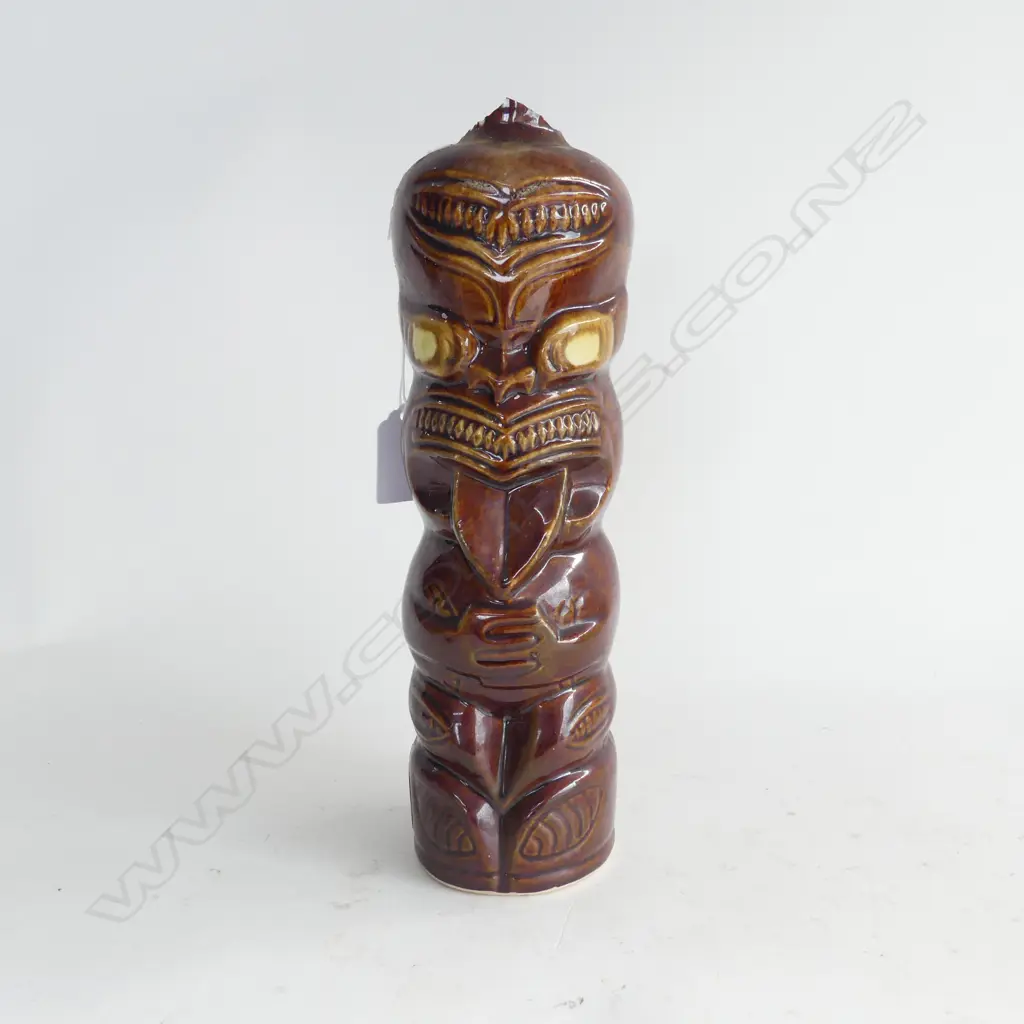 TI TOKI BOTTLE WITH ORIGINAL LABEL (TOP BROKEN OFF BUT PIECES IN A BAG) Image 1++