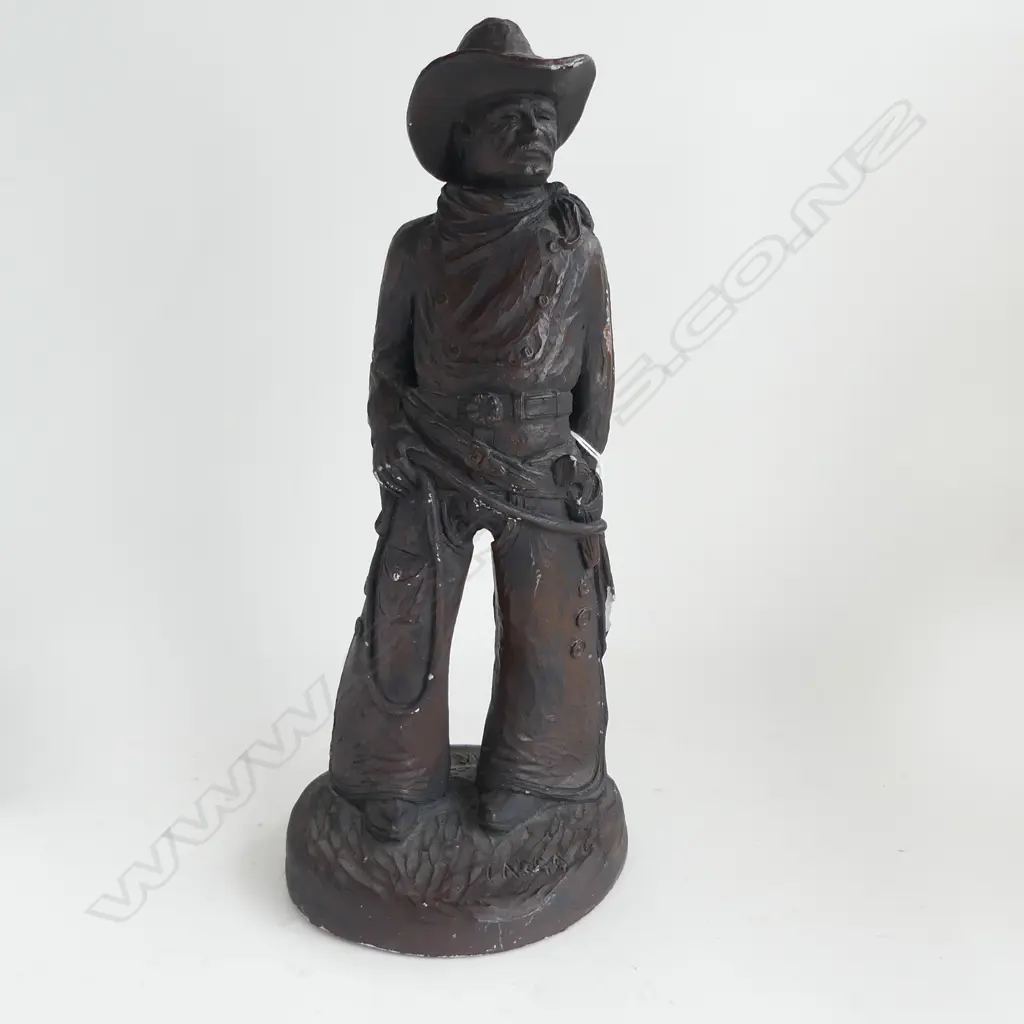 CERAMIC STATUETTE OF COWBOY, INSCRIBED 'LARGO' ON BASE, H.340mm (surface damage) Image 1++