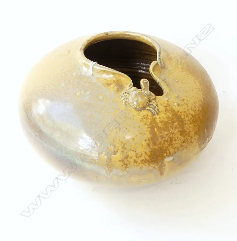 SIGNED STUDIO POTTERY VASE H.160mm, 280mm dia Image 1++
