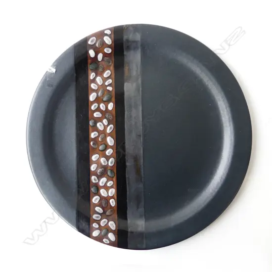 MORRIS & JAMES POTTERY PLATTER maker's marks & artist's initials Dia.380mm 
