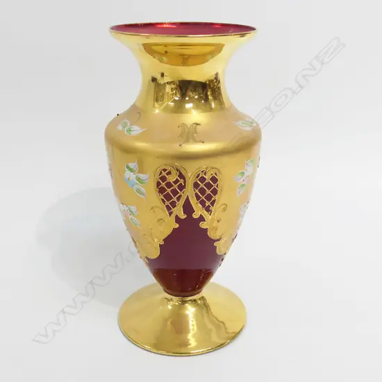 RED VENETIAN GLASS VASE H.275mm