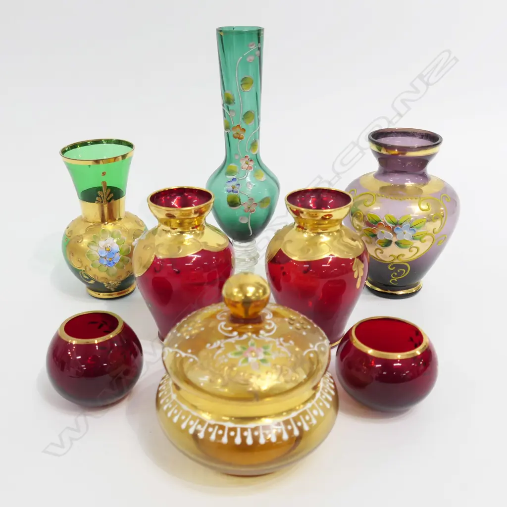 8 PCES VENETIAN GLASS H.205mm Image 1++