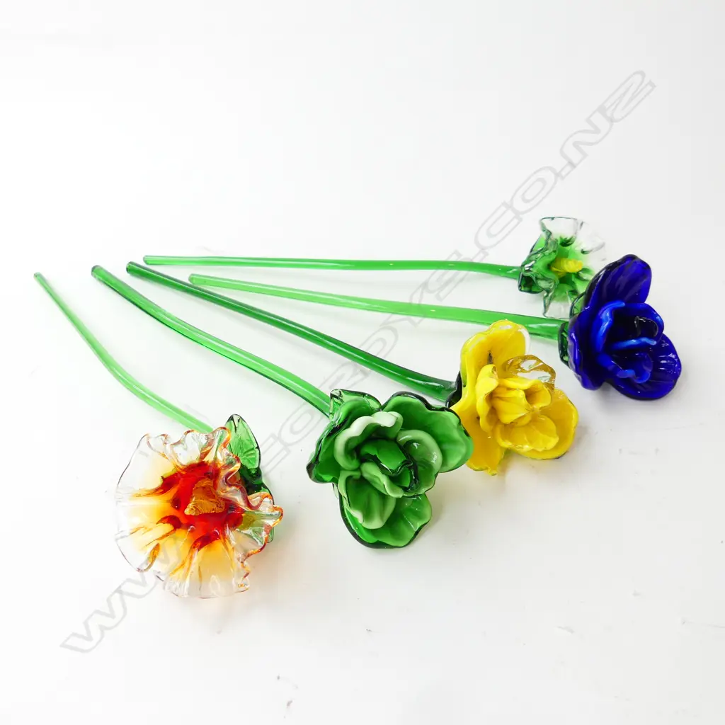 5 ART GLASS FLOWERS H.350mm Image 1++