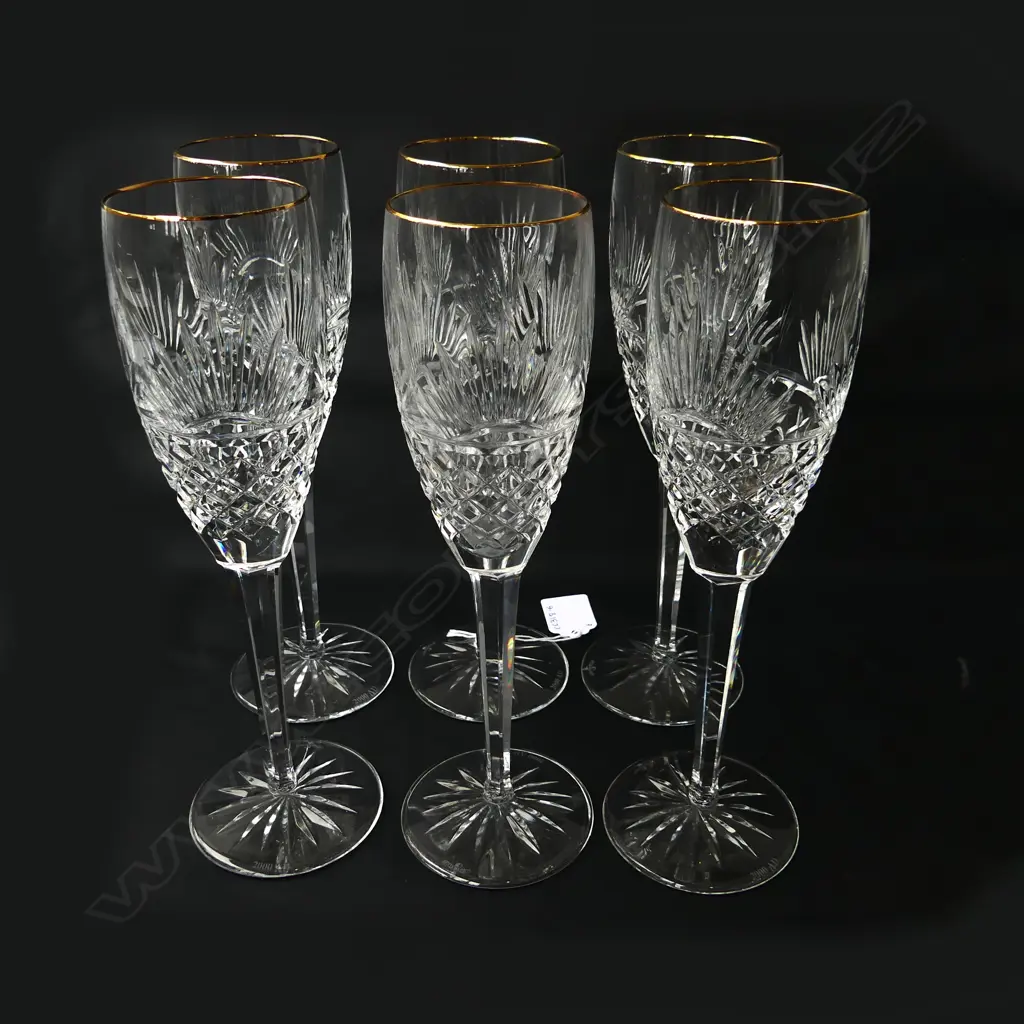 6 WATERFORD CHAMPAGNE FLUTES H.235mm Image 1++