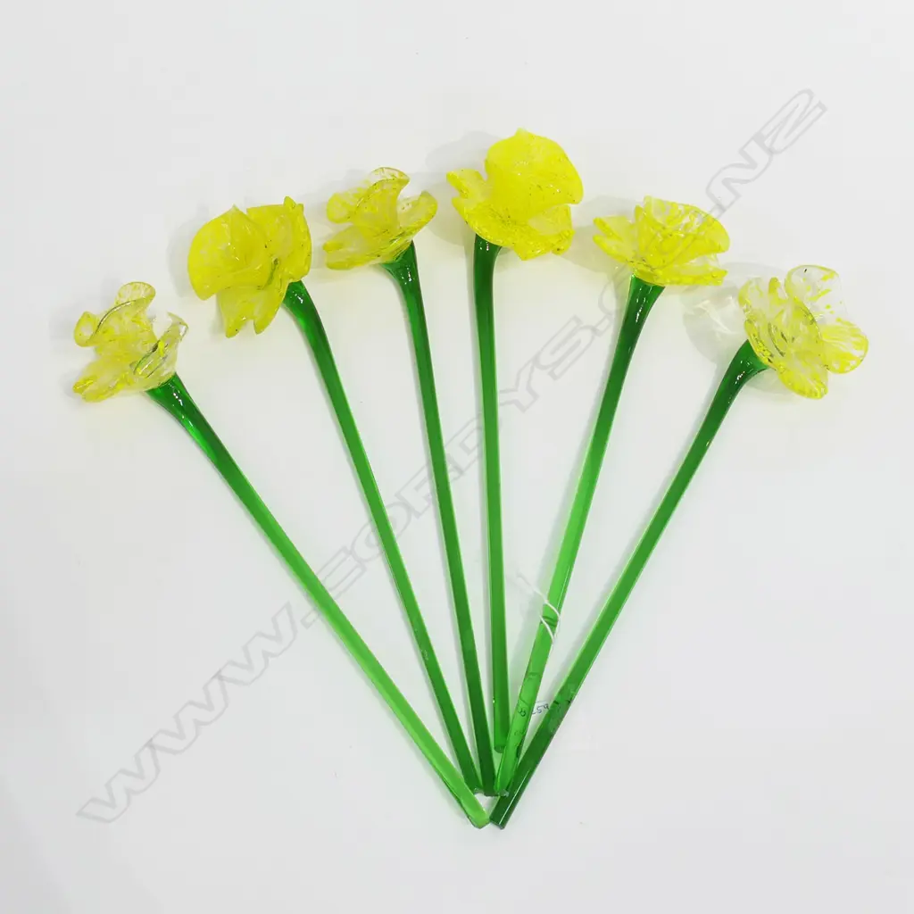 6 ART GLASS DAFFODILS H.300mm Image 1++