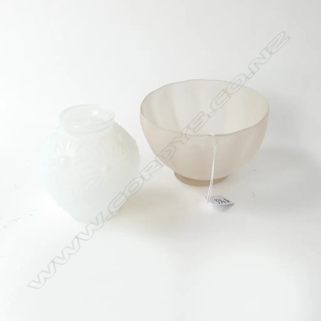 FROSTED ART GLASS BOWL & VASE H.120mm Image 1++