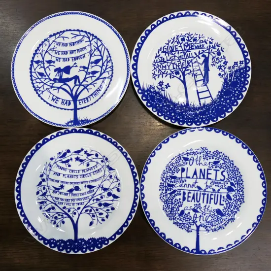 4 ROB RYAN PLATES; 4 SEASONS 230mm dia